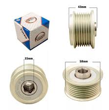 Polea de Alternador de Toyota Vigo / Hilux (Clutch; Sistema DENSO; Diesel; Canales: 7; Alto: 43 mm; Diametro Cuerpo Int.: 58 mm; Diametro Int.: 15 mm) – TM-PLALT-009 / 28625-VK / POL-26318