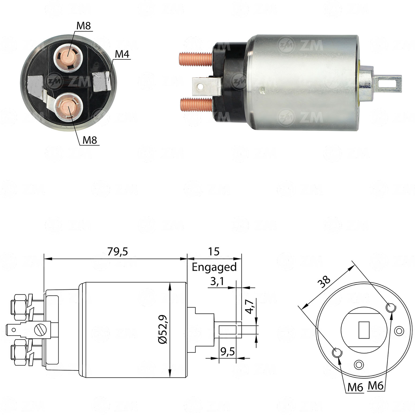 Automático de Arranque Nissan D21/ TD27 / QD32 - Nissan Pick Up / Frontier / Terrano / Urvan Bus (12 V) – TM-ARRPS-014