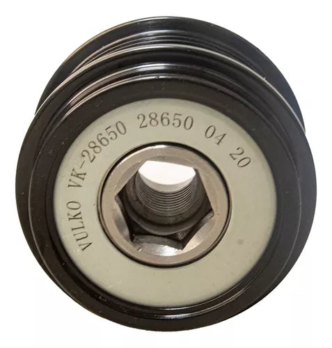 Polea de Alternador de Toyota Corolla / Matrix (Clutch; Sistema DENSO; Canales: 6; Alto: 40 mm; Diametro Cuerpo Ex.: 61 mm; Diametro Cuerpo Int.: 55 mm; Diametro Int.: 17 mm) – TM-PLALT-001 / VK-28650 / POL-28650
