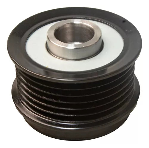 Polea de Alternador de Toyota Corolla / Matrix (Clutch; Sistema DENSO; Canales: 6; Alto: 40 mm; Diametro Cuerpo Ex.: 61 mm; Diametro Cuerpo Int.: 55 mm; Diametro Int.: 17 mm) – TM-PLALT-001 / VK-28650 / POL-28650