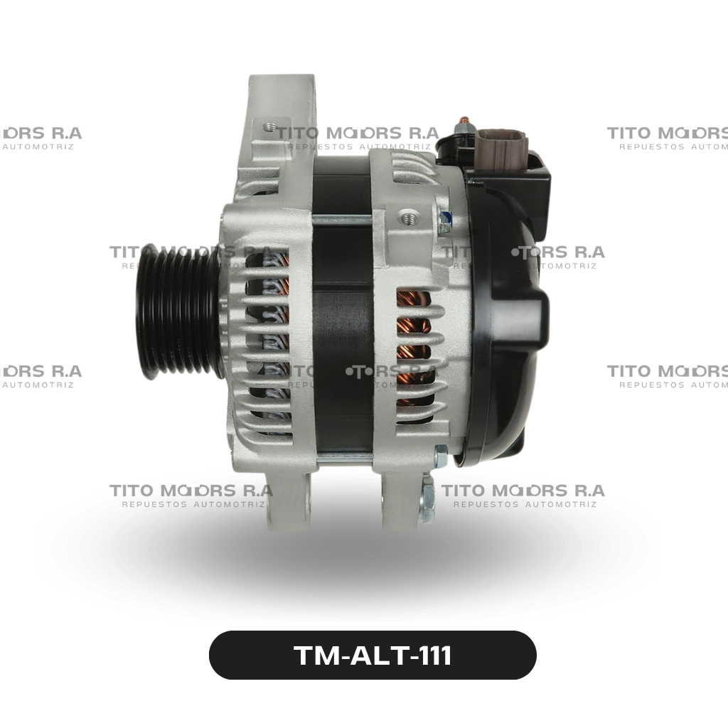 Alternador Toyota V6 / 1GR - Toyota Runner (Mod. 2003-2009) / Tacoma (Mod. 2005-2015) (12 V; 130 AMP; Enchufe cuadrado, 4 Pines; Polea: 7 canales) – TM-ALT-111