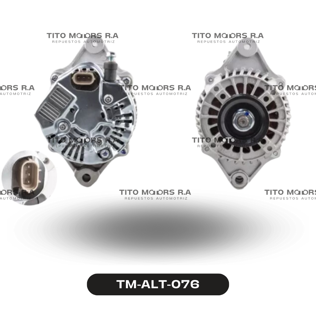 Alternador Toyota V6 / 5VZ / 3RZ /3Y  -  Toyota H20 / Suzuki  (12 V; 75 AMP; Enchufe Ovalado (3 Pines)) – TM-ALT-076