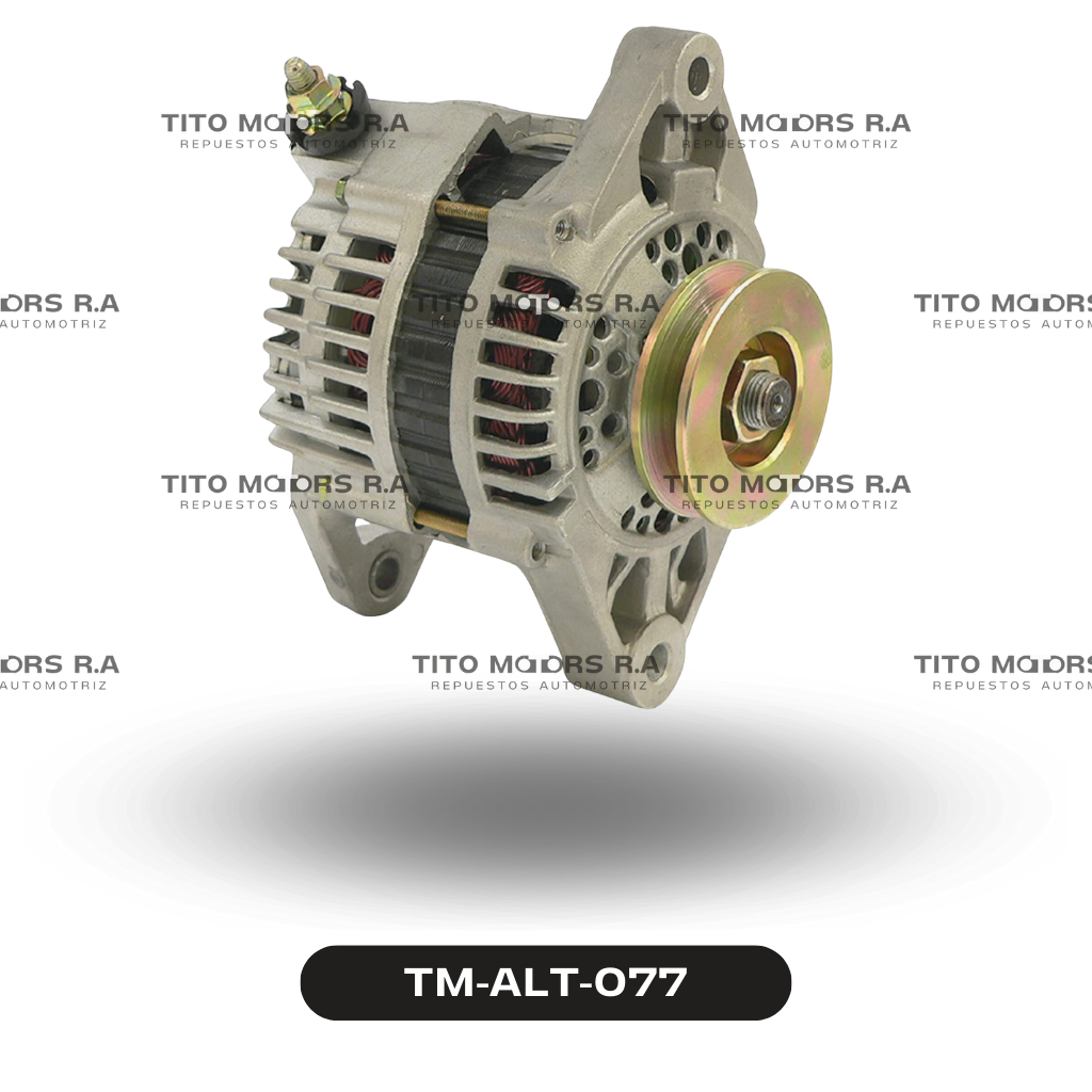 Alternador Nissan Frontier / Xterra  (12 V; 90 AMP; Base recta; Polea V; 2.4 cc; 2 Pines) – TM-ALT-077